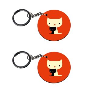 | cat eye keychain | keychain for uncle customized keychain with photo Printed Wooden Keychain| Circle Shape Set of 2 keyring