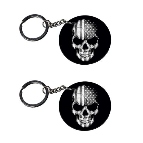 Crafty Worth | american flag keychains | keychain for bike customized keychain with photo Printed Wooden Keychain| Circle Shape Set of 2 keyrings 2×2 inch