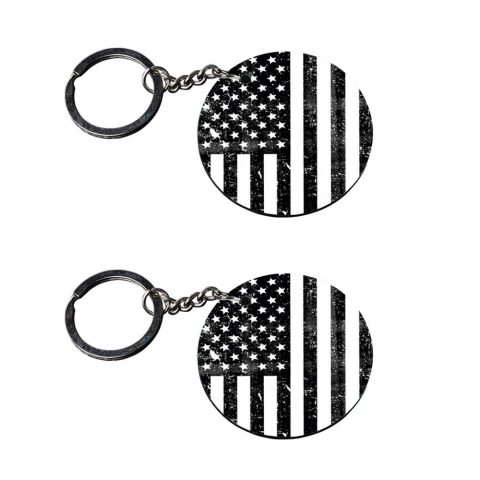 Crafty Worth | american flag keychains | v keychain for bike customized keychain with photo Printed Wooden Keychain| Circle Shape Set of 2 keyrings 2×2 inch