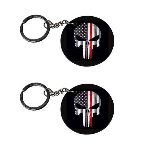 Crafty Worth | american flag keychains | keychain for women customized keychain with photo Printed Wooden Keychain| Circle Shape Set of 2 keyrings 2×2 inch