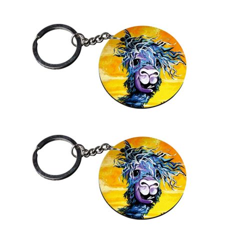 Crafty Worth | Keychain for girls latest | keychain for xl6 customized keychain with photo Printed Wooden Keychain| Circle Shape Set of 2 keyrings 2×2 inch