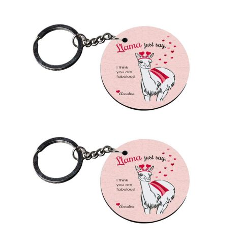 Crafty Worth | key chain for girls cute | keychain for bike customized keychain with photo Printed Wooden Keychain| Circle Shape Set of 2 keyrings 2×2 inch