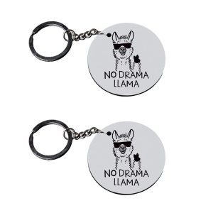 | llama keychain for girls | keychain for bike rx100 customized keychain with photo Printed Wooden Keychain| Circle Shape Set