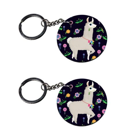 Crafty Worth | Keychain for girls latest | keychain for bike car customized keychain with photo Printed Wooden Keychain| Circle Shape Set of 2 keyrings 2×2 inch - alternate view