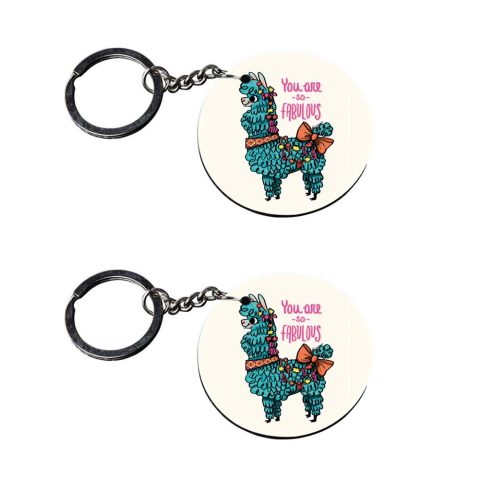 Crafty Worth | keychain for girls unicorn | 007 keychain customized keychain with photo Printed Wooden Keychain| Circle Shape Set of 2 keyrings 2×2 inch