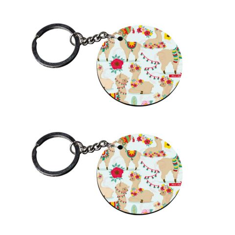 Crafty Worth | key chain for girls stylish latest | 080p keychain camera customized keychain with photo Printed Wooden Keychain| Circle Shape Set of 2 keyrings 2×2 inch - alternate view