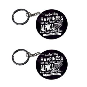| llama keychain for girls | keychain for 10 keys customized keychain with photo Printed Wooden Keychain| Circle Shape Set of