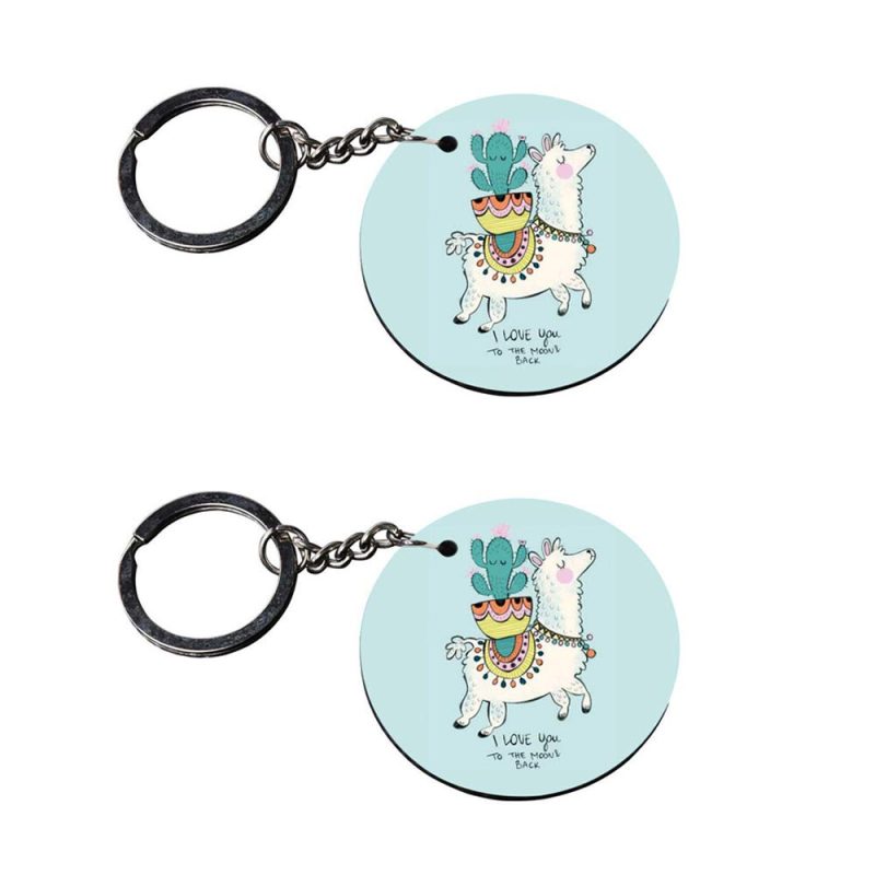 Llama I Love You Keychain