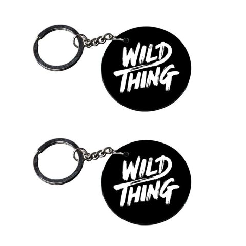 Crafty Worth | keychain for men | keychain for cartoon Printed Wooden Keychains | Circle Shape Set of 2 keyrings 2×2 inch