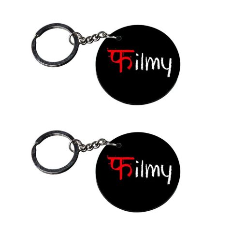 Crafty Worth | funny quote keychain | keychain for jewelry Printed Wooden Keychains | Circle Shape Set of 2 keyrings 2×2 inch - alternate view