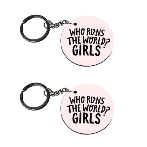 Crafty Worth | keychain for girls under 100 | keychain for ns 200 Printed Wooden Keychains | Circle Shape Set of 2 keyrings 2×2 inch