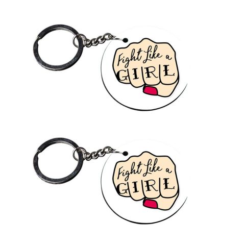 Crafty Worth | keychain for girls stylish | keychain for phone case Printed Wooden Keychains | Circle Shape Set of 2 keyrings 2×2 inch