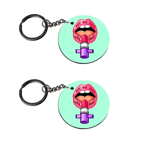 Crafty Worth | key chain for girls under 100 | keychain for pulsar Printed Wooden Keychains | Circle Shape Set of 2 keyrings 2×2 inch