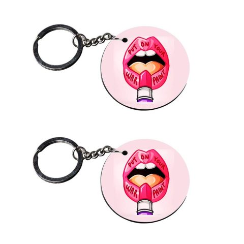 Crafty Worth | key chain for girls under 50 | keychain for pulsar 150 Printed Wooden Keychains | Circle Shape Set of 2 keyrings 2×2 inch