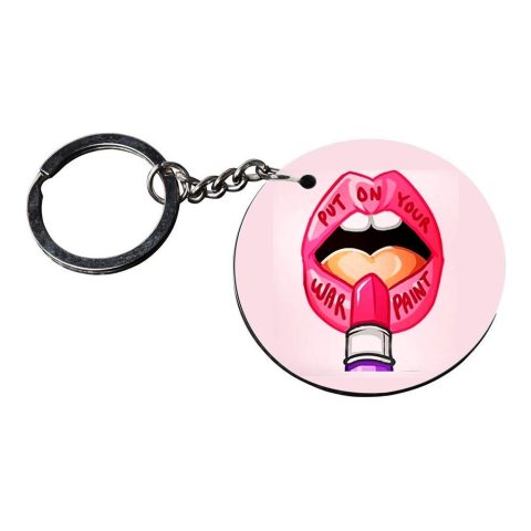 Crafty Worth | key chain for girls under 50 | keychain for pulsar 150 Printed Wooden Keychains | Circle Shape Set of 2 keyrings 2×2 inch - alternate view