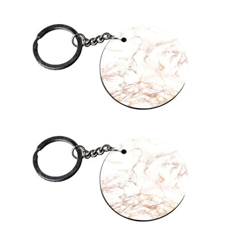 Crafty Worth | marble texture | keychain for teachers Printed Wooden Keychains | Circle Shape Set of 2 keyrings 2×2 inch