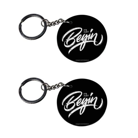 Crafty Worth | keyring with motivational quote | keychain for women cute Printed Wooden Keychains | Circle Shape Set of 2 keyrings 2×2 inch - alternate view