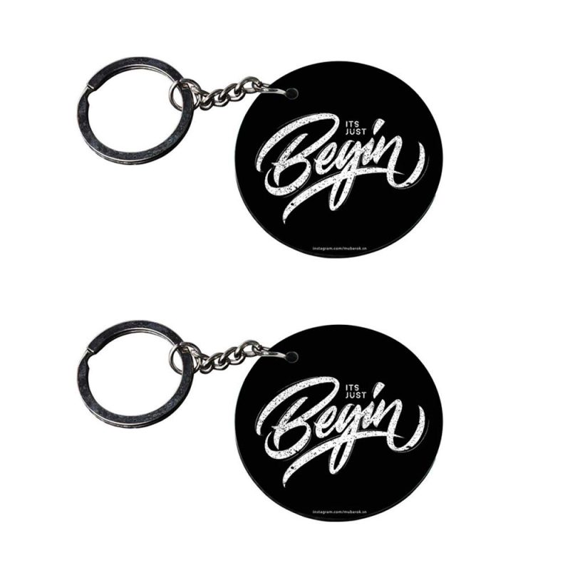 Crafty Worth | keyring with motivational quote | keychain for women cute Printed Wooden Keychains | Circle Shape Set of 2 keyrings 2x2 inch