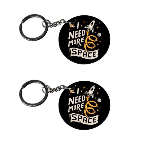 Crafty Worth | keychain with motivation | keychain for yamaha bike Printed Wooden Keychains | Circle Shape Set of 2 keyrings 2×2 inch