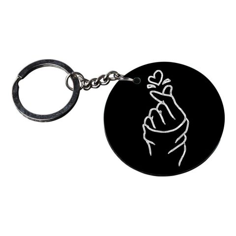 Crafty Worth | snap it black and white | keychain girls stylish Printed Wooden Keychains | Circle Shape Set of 2 keyrings 2×2 inch - alternate view