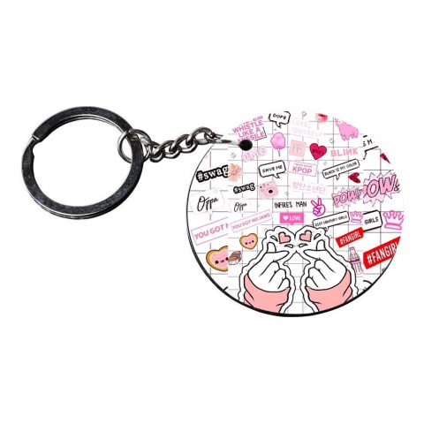 Crafty Worth | snap it texture | keychain making kit Printed Wooden Keychains | Circle Shape Set of 2 keyrings 2×2 inch - alternate view
