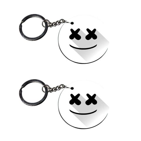 Crafty Worth | marshmallow keychain | keychain lighter for cigarettes fancy Printed Wooden Keychains | Circle Shape Set of 2 keyrings 2×2 inch