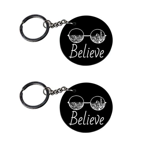 Crafty Worth | funny quote keychain | keychain ring with lobster clasps Printed Wooden Keychains | Circle Shape Set of 2 keyrings 2×2 inch