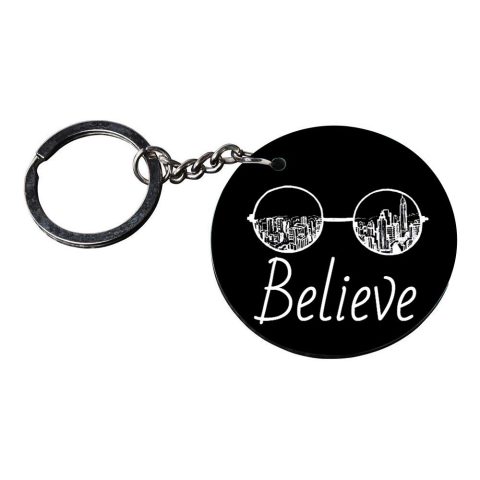 Crafty Worth | funny quote keychain | keychain ring with lobster clasps Printed Wooden Keychains | Circle Shape Set of 2 keyrings 2×2 inch - alternate view