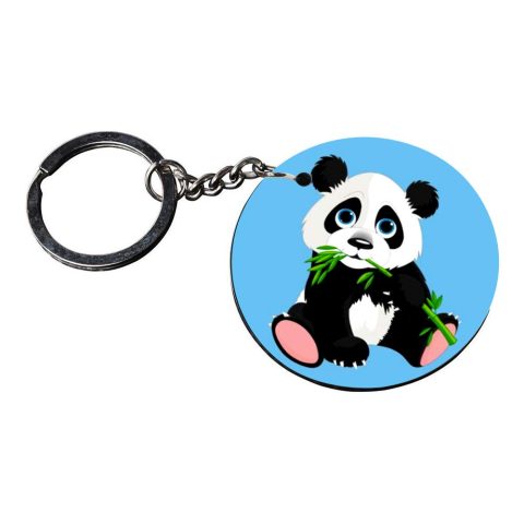 Crafty Worth | panda keychain for girls | keychain with lighter for men stylish Printed Wooden Keychains | Circle Shape Set of 2 keyrings 2×2 inch - alternate view