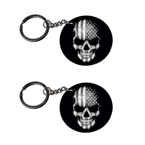 Crafty Worth | american flag keychains | keychain for doctors stethoscope Printed Wooden Keychains | Circle Shape Set of 2 keyrings 2×2 inch