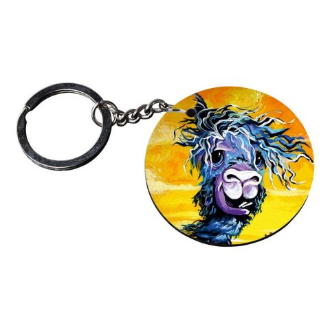 Crafty Worth | keychain for girls stylish latest | keychain for bike men stylish Printed Wooden Keychains | Circle Shape Set of 2 keyrings 2×2 inch - alternate view