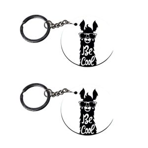 CraftyWorth | key chain for girls under 100 | keychain for bags for girls Printed Wooden Keychains | Circle Shape Set of 2 keyrings 2x2 inch
