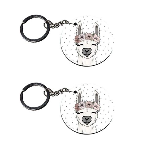 Crafty Worth | key chain for girls under 50 | keychain for car hyundai Printed Wooden Keychains | Circle Shape Set of 2 keyrings 2×2 inch