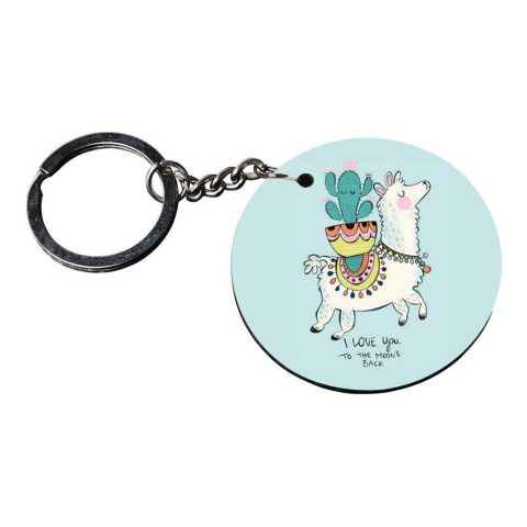 Crafty Worth | key chain for girls stylish latest | keychain for family Printed Wooden Keychains | Circle Shape Set of 2 keyrings 2×2 inch - alternate view