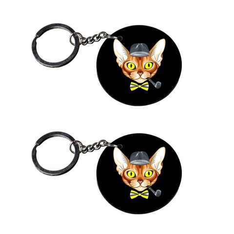 Crafty Worth | dog keychain for girls | keychain for kids fish Printed Wooden Keychains | Circle Shape Set of 2 keyrings 2×2 inch