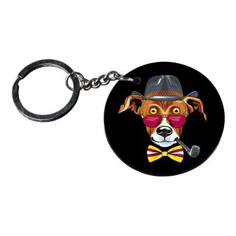 Crafty Worth | dog keychain for dog lovers | keychain for kids books Printed Wooden Keychains | Circle Shape Set of 2 keyrings 2×2 inch - alternate view
