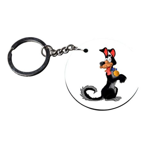 Crafty Worth | puppy dogs keychain | keychain for mom Printed Wooden Keychains | Circle Shape Set of 2 keyrings 2×2 inch - alternate view