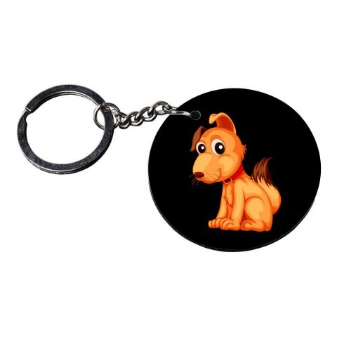 Crafty Worth | Dog keychain | keychain for pendrive for boys Printed Wooden Keychains | Circle Shape Set of 2 keyrings 2×2 inch - alternate view