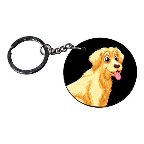 Crafty Worth | dog keychains for boys | keychain for phone Printed Wooden Keychains | Circle Shape Set of 2 keyrings 2×2 inch