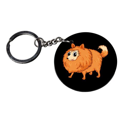 Crafty Worth | pug dog keychain | keychain for riders Printed Wooden Keychains | Circle Shape Set of 2 keyrings 2×2 inch - alternate view