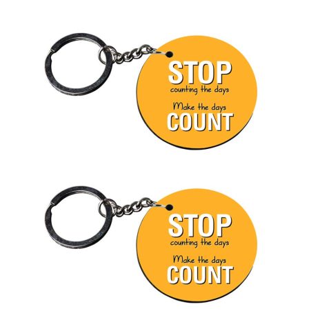 Crafty Worth | quotes keychain | keychain for teachers Printed Wooden Keychains | Circle Shape Set of 2 keyrings 2×2 inch