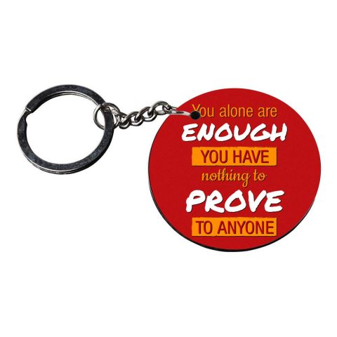 Crafty Worth | keychain with quotes for girls | keychain for vespa Printed Wooden Keychains | Circle Shape Set of 2 keyrings 2×2 inch - alternate view