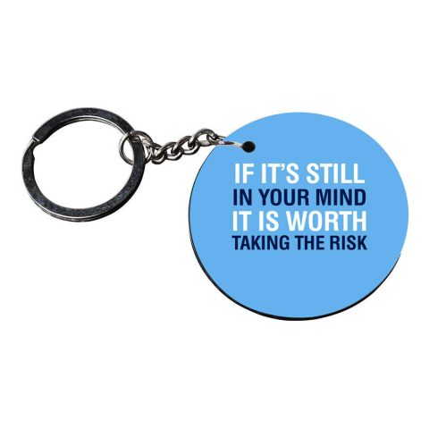 Crafty Worth | bike keychain quotes | keychain for women in letters Printed Wooden Keychains | Circle Shape Set of 2 keyrings 2×2 inch - alternate view