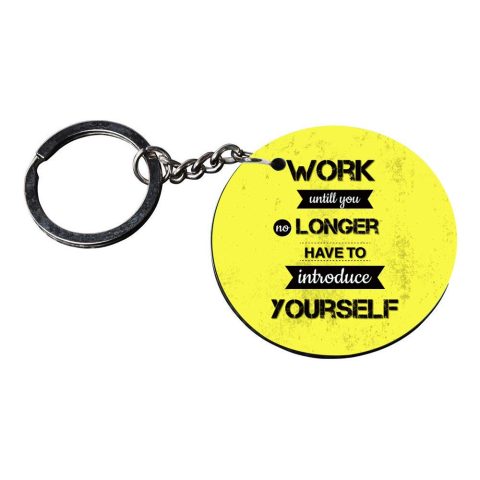 Crafty Worth | quotes keychain for bike | keychain for youtube Printed Wooden Keychains | Circle Shape Set of 2 keyrings 2×2 inch - alternate view