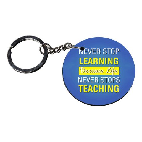 Crafty Worth | quotes keychains for boys | j keychain for girls Printed Wooden Keychains | Circle Shape Set of 2 keyrings 2×2 inch - alternate view