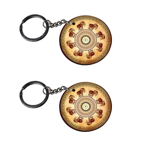 Crafty Worth | quotes keychain | keychain audio recorder Printed Wooden Keychains | Circle Shape Set of 2 keyrings 2×2 inch