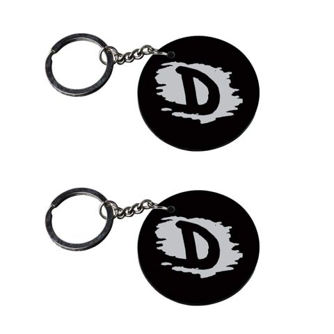 Crafty Worth | Alphabet D keychain | keychain ganesha Printed Wooden Keychains | Circle Shape Set of 2 keyrings 2×2 inch
