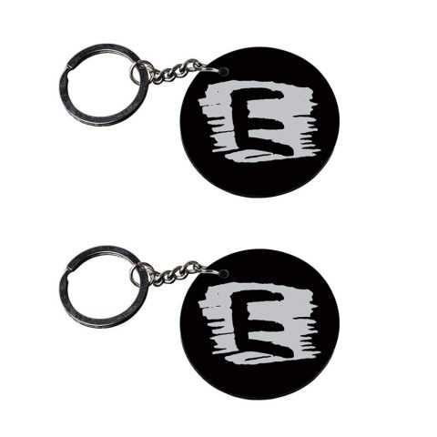 Crafty Worth | Alphabet E keychain | keychain girls stylish Printed Wooden Keychains | Circle Shape Set of 2 keyrings 2×2 inch - alternate view