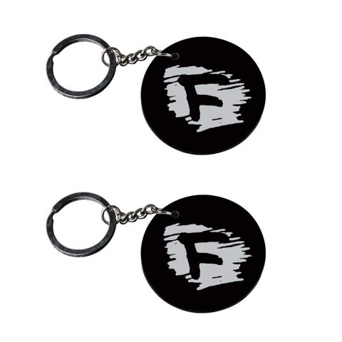 Crafty Worth | Alphabet F keychain | keychain gift for lover Printed Wooden Keychains | Circle Shape Set of 2 keyrings 2×2 inch