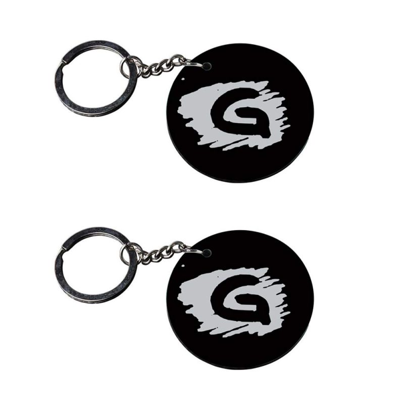 Crafty Worth | Alphabet G keychain | keychain god Printed Wooden Keychains | Circle Shape Set of 2 keyrings 2x2 inch